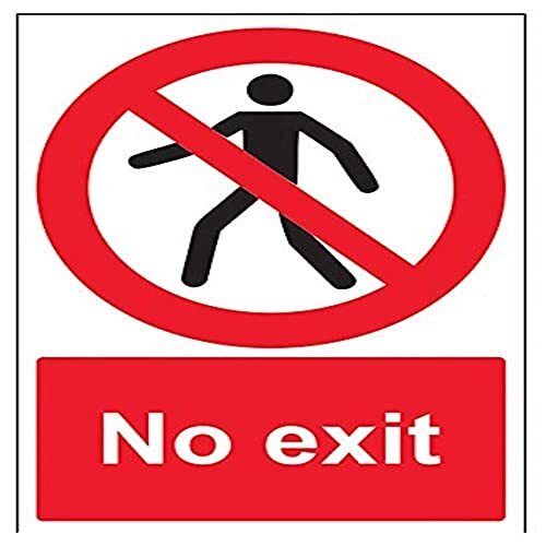 V Safety VSafety No Exit voetgangersbord - 200mm x 300mm - Zelfklevende Vinyl