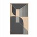 WALLARENA - Akoestisch schilderij van vilt 120x60 cm - 3D wandpaneel met lijst - Zwart/Beige