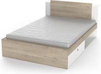 Vente-unique Bed Maura met opbergruimte 140 x 190/200 cm Kronberg eik/mat wit