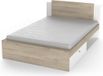 Vente-unique Bed Maura met opbergruimte 140 x 190/200 cm Kronberg eik/mat wit