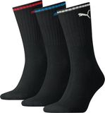 Puma Crew Sock Stripe (3-pack) - Zwart Gestreept - Maat 47-49
