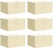 vidaXL Opbergbox 6 stuks nonwoven stof 50 x 30 x 25 cm Crèmekleurig