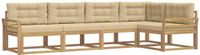 vidaXL - Hoek loungeset - 5 zitplekken - Polyester - Wit en Beige