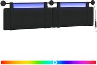 vidaXL - Hangend hoofdbord - Zwart - Stof