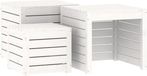 vidaXL 3-delige Tuinboxset Massief Grenenhout Wit