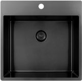 Pure.Sink Spoelbak 54x52 cm Gun Metal met kraangatbank PCM5040T-61