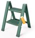Échelle pliante à deux marches, pliable, capacité de charge 150 kg, vert
