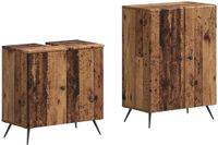 vidaXL - 2-delige - Badkamerkast - Set - BREDA - Oud - hout - Bewerkt - hout