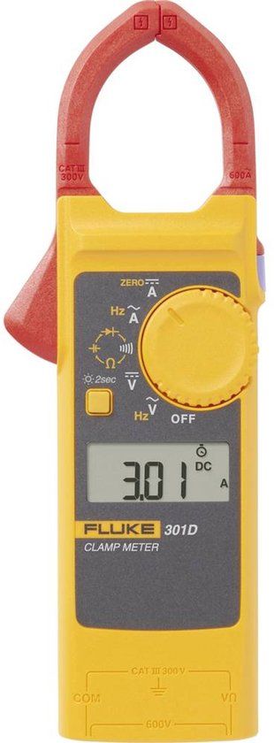Fluke 301D/EUR Stroomtang Digitaal CAT III 300 V Weergave (counts): 6000