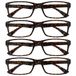 Leesbril Bruine Schildpad Lezers Waarde 4 Stuks Mannen Vrouwen UVR4092BR +2,50