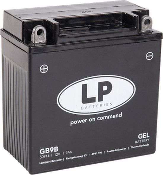 LANDPORT GB9B Motor Gel Accu 12V 9Ah - Onderhoudsvrij - YB9-B