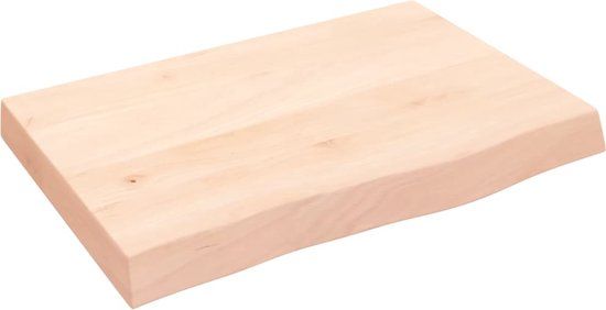 vidaXL Wandschap 60x40x(2-6) cm onbehandeld massief eikenhout