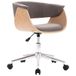 VidaXL Fauteuil de bureau pivotant bois courbé et tissu taupe