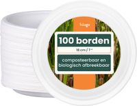 Haago – 100 Suikerriet Dessertbordjes, 18cm