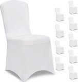 DETEX Set 10 Stoelhoezen - Eetkamerstoelen Universeel Stretch - Wit