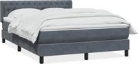 vidaXL Boxspringbed met matras, fluweel, donkergrijs, 160x210 cm
