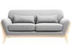 YOKO Canapé scandinave 2 places en tissu gris et bois clair