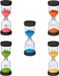 Relaxdays zandloper set, 5-delig, theetimers, 1/5/10/15/30 min, H x Ø: 16 x 5,5 cm, douchetimers kinderen, kleurrijk