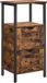 And OutdoorMatch Commode Lewis - 2 Tiroirs - Compartiment Ouvert - Commode - Armoire de Salle de Bain - 37x30x80cm - Vintage - Brun Noir