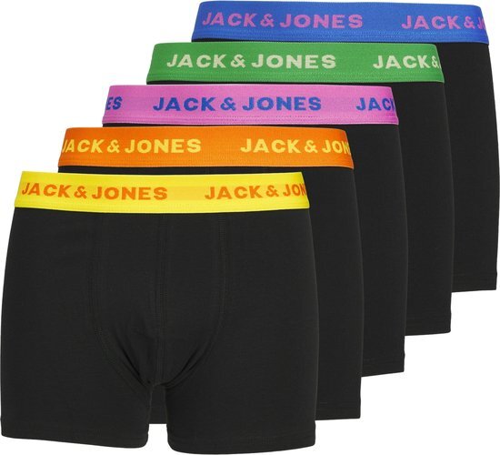 Jack &amp; Jones Junior Boxershorts Jongens Trunks JACLEO Zwart 5-Pack - Maat 128