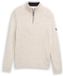 Tom Tailor - Troyer gebreide trui met mix van structuren - Maat XXL - offwhite melange multi neps