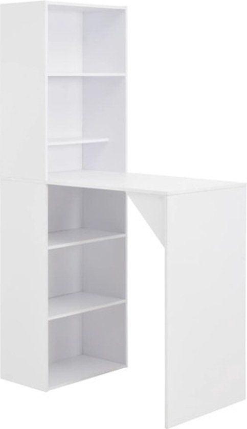 vidaXL Bartafel met kast 115x59x200 cm wit