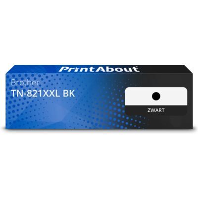 PrintAbout huismerk Toner TN-821XXL BK Zwart Extra hoge capaciteit Geschikt voor Brother