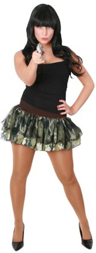 Feestbeest.nl Tule rokje camouflage print - 8713647001287