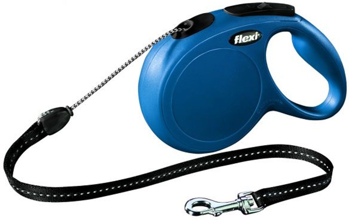 Flexi New Classic - Hondenriem - Blauw - M - 8 Meter