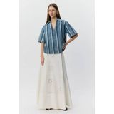 Sofie Schnoor Gestreepte Top Light Blue Denim
