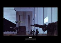 Komar Wandafbeelding | Star Wars Classic RMQ Death Star Hangar | Kinderkamer, jeugdkamer, decoratie, kunstdruk | zonder lijst | WB131-70x50 | Maat: 70 x 50 cm (breedte x hoogte)