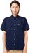 Lacoste Crocodile Linnen Regular Fit Korte Mouw Heuphoogte Navy Mannen Overhemd