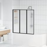 vidaXL Douchescherm Zwart 120 x 2 x 117 cm Aluminium en PP