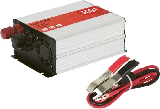 Carpoint Omvormer 12V<gt/>230V met accuklemmen Continu 300 Watt - piek 600 Watt. Met USB