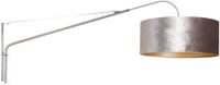 Steinhauer Wandlamp Staalkleurig Elegant Classy 8131ST met Zilver Velours Kap