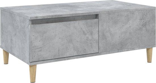 vidaXL Salontafel 90x50x36,5 cm Bewerkt Hout Betongrijs