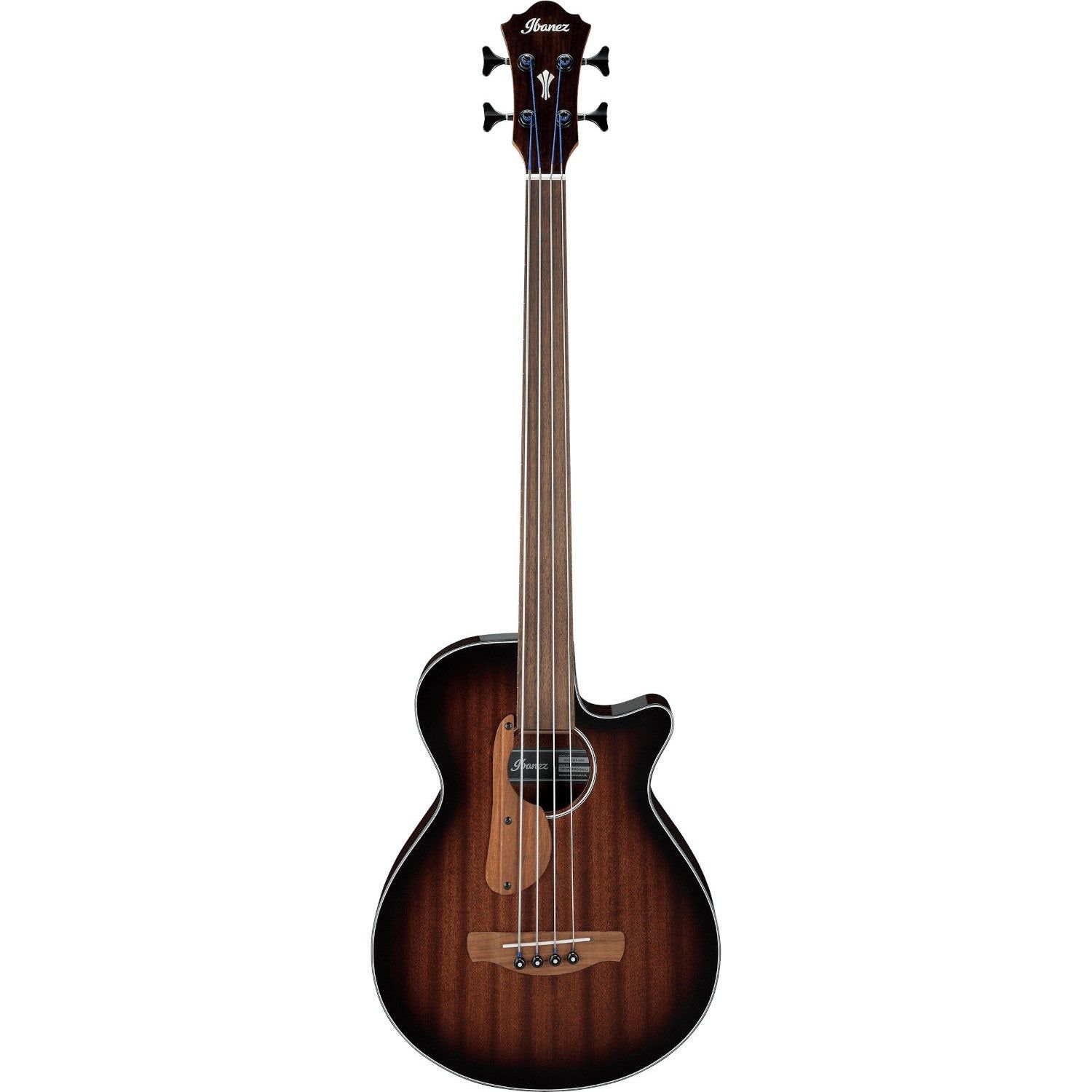 Ibanez AEGB24FE - Mahogany Sunburst - Fretless Electro-Acoustic Bass Guitar