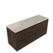 Saniclass Badkamermeubelset - 140x45x63cm - Travertine natuurstenen topblad - zonder kraangat - 4 lades - mat eiken charcoal (hout) SW1420811/SW1242433