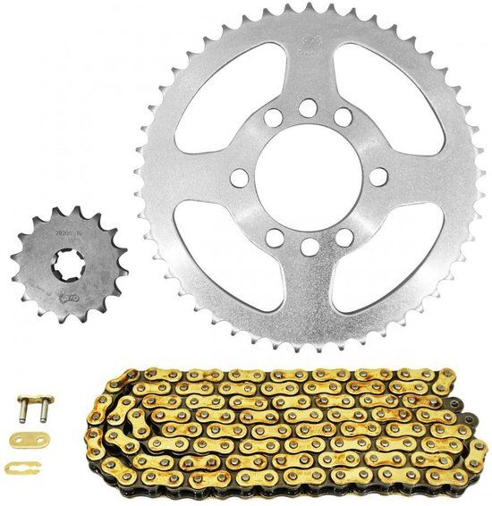 Afam Kit chaîne pour Moto Yamaha 125 Dt Mx 1979 à 1991 16x49 pas 428 Neuf