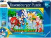 Sonic Puzzle, 100 XXL pièces, avec Sonic, Knuckles, Tails et Amy, haute qualité, à partir de 6 ans, multicolore, bleu