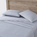OEM Ensemble de literie complet pour lit simple, 4 pièces, 100% coton, rayures bleu clair