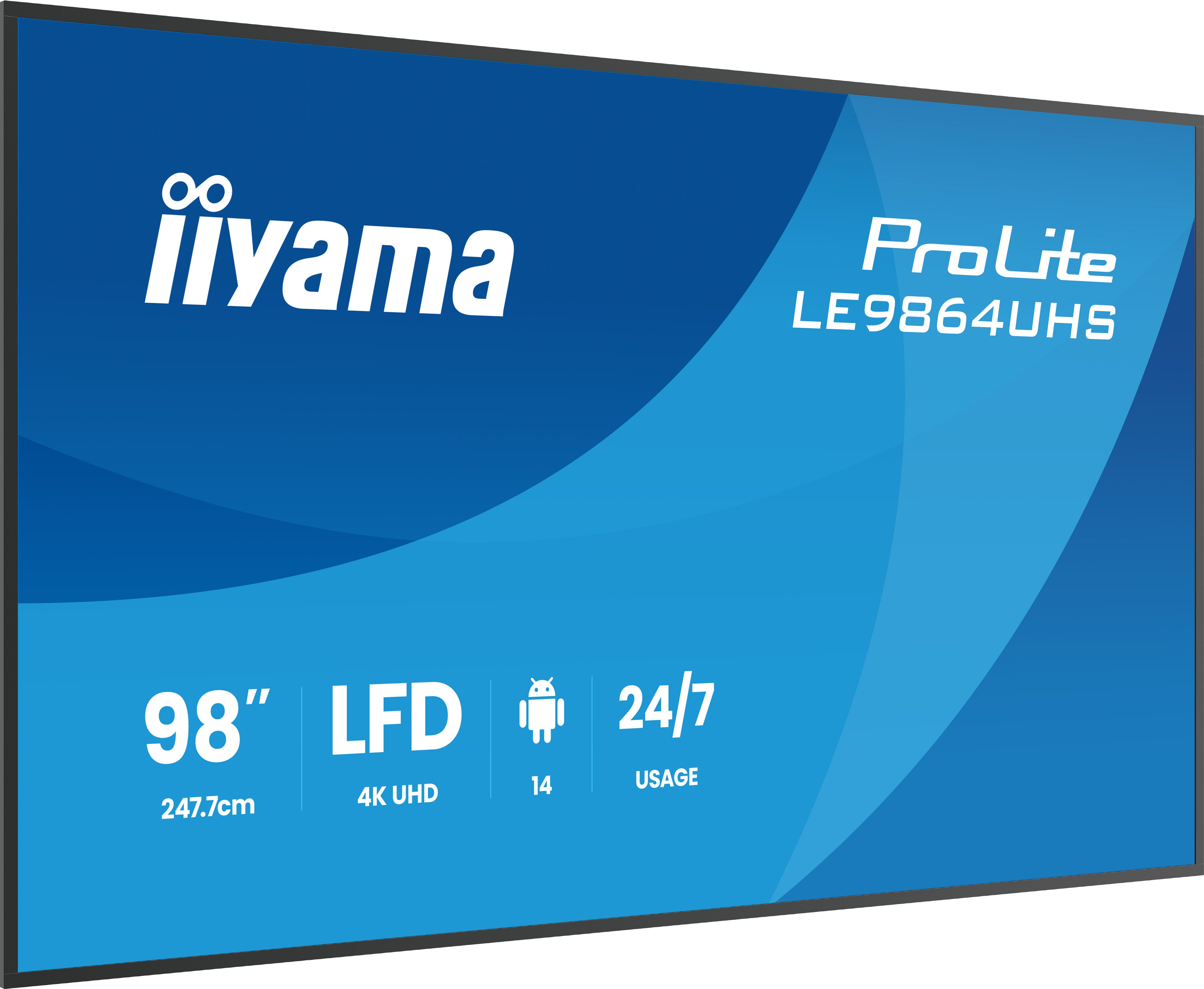 iiyama LE9864UHS-B1AG Digitale signage flatscreen 98 inch 4K Ultra HD Zwart