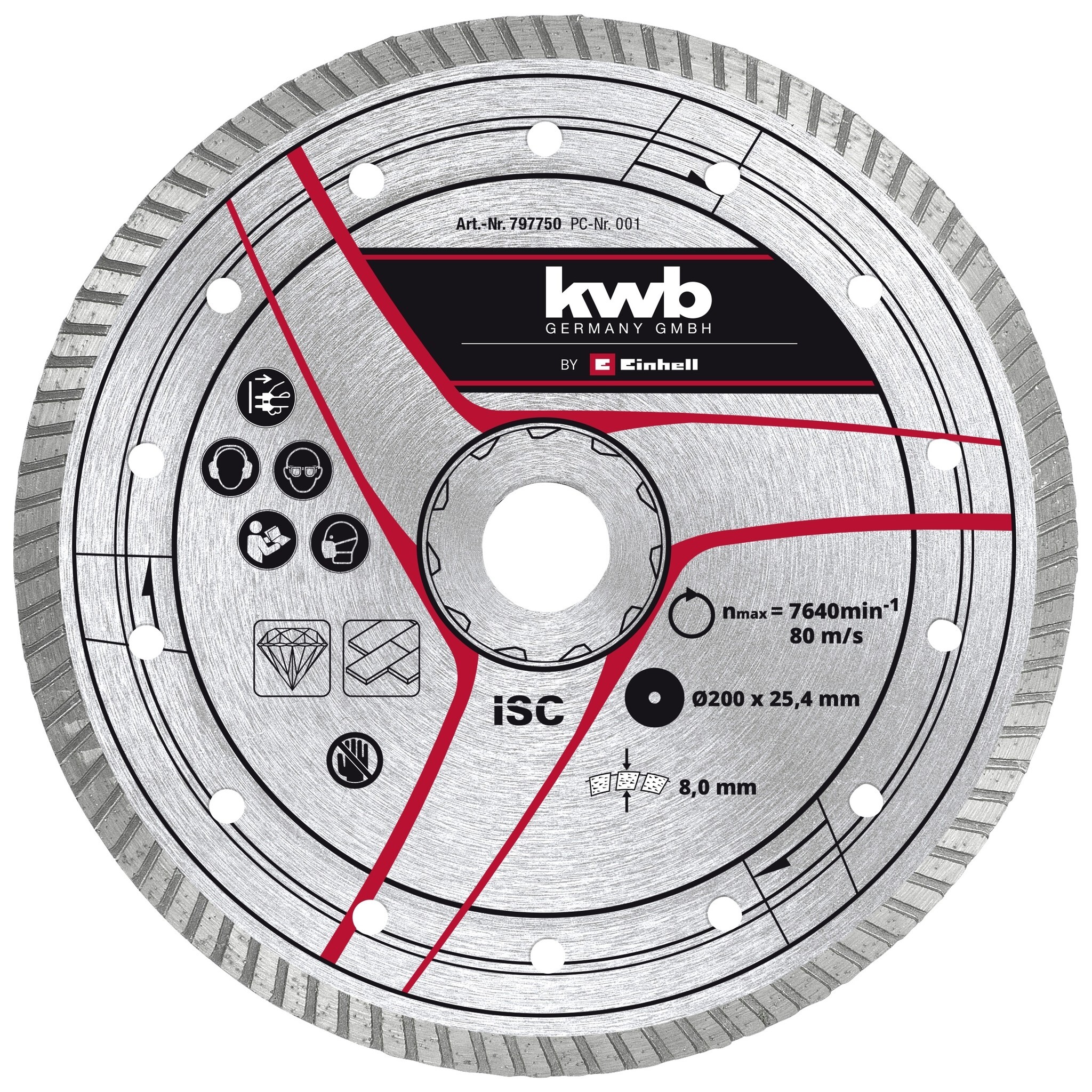 kwb Diamantslijpschijf 200 x 25,4mm Turbo