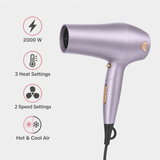 NONE G-Style Professionele opvouwbare reisföhn 2000W, 3 temperatuur- en 2 snelheidsstanden, warme en koude lucht, compact ergonomisch ontwerp, 220-240V spanning voor thuis en op vakantie, model G-608