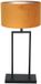 Steinhauer Zwarte tafellamp Stang 3859ZW met E27 fitting, goud velours stoffen kap en metalen basis