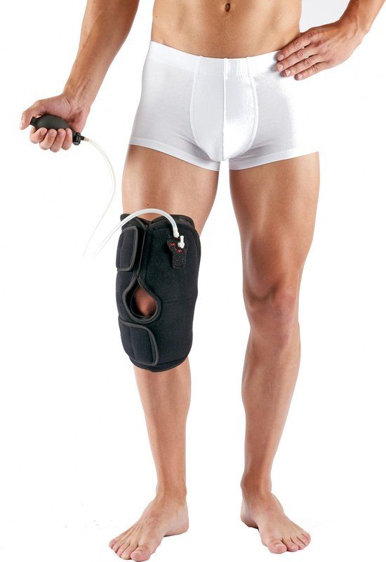 CoolComp Knie / Elleboog Ice Pack en Compressie - Zwart - One size