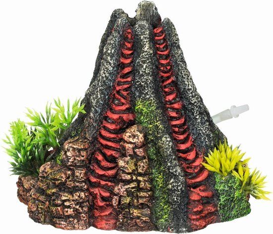 Nobby Vulkaan met planten Aquarium Ornamenten - 14 x 13 x 12,5 cm