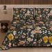 PETTI Artigiani Italiani Bedrukt winterdekbed 170 × 260 cm | Bloemen 06 Zwart