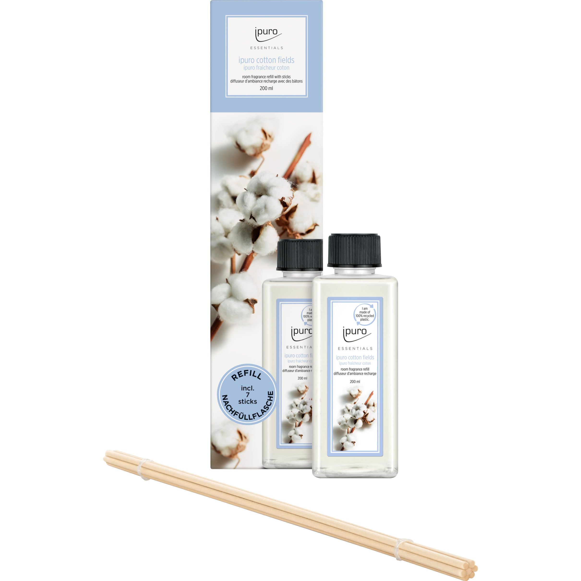 ipuro Cotton Fields Geurstokjes Navulling 200ml
