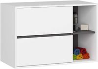 AKORD VAMI W90 Hangende Wastafel Onderkast - Wit - Grafietgrijs - 90x60x45,5 cm